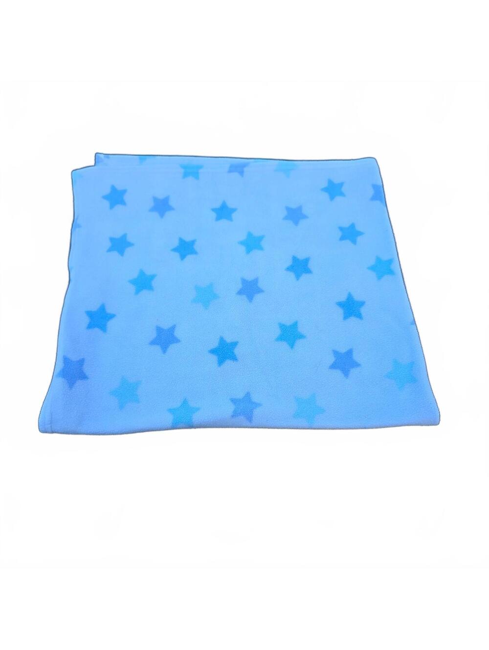 Carters Blue Star Micro Fleece Microfleece Plush Baby Blanket Security VTG